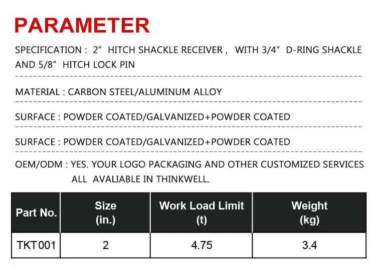 Forged Tow Part 50mm D-Ring Recovery Hitch Kit