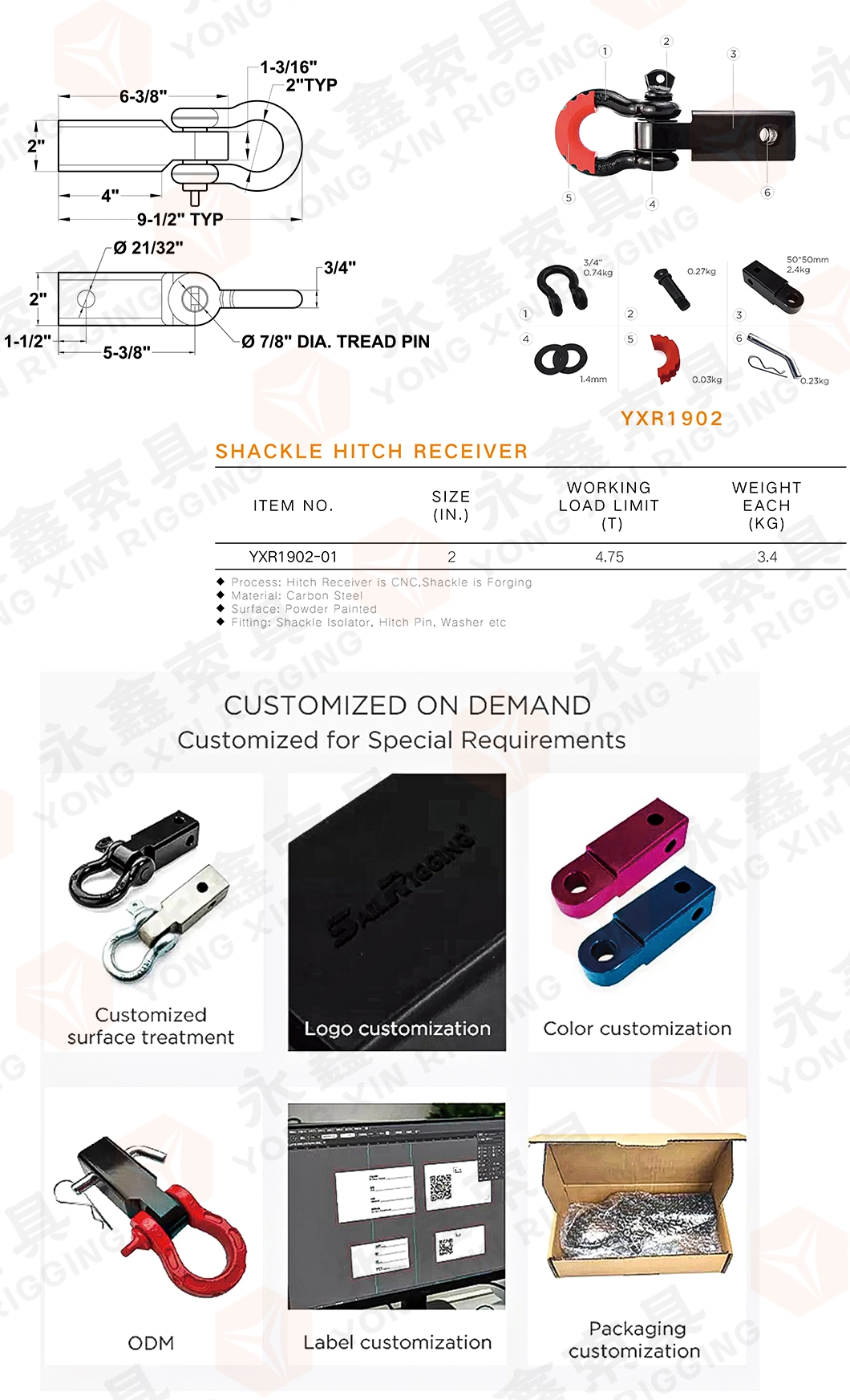 Rated 5000kgs Recovery Hitch Trailer Part